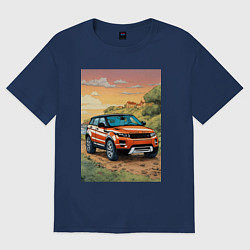 Футболка оверсайз женская Land rover evoque, цвет: тёмно-синий