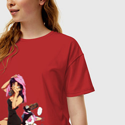 Футболка оверсайз женская Мисато и Пен-Пен, цвет: красный — фото 2