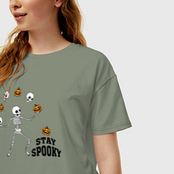 Футболка оверсайз женская Stay spooky, цвет: авокадо — фото 2