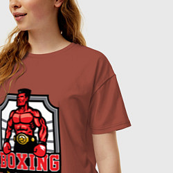 Футболка оверсайз женская Fignt club boxing, цвет: кирпичный — фото 2