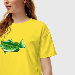 Футболка оверсайз женская Зелёная рыбка, цвет: желтый — фото 2