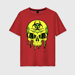 Женская футболка оверсайз Biohazard skull