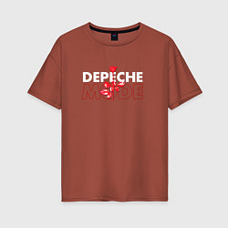 Женская футболка оверсайз Depeche Mode - Enjoy The Silence red rose