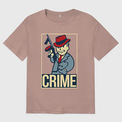 Футболка оверсайз женская Vault crime, цвет: пыльно-розовый