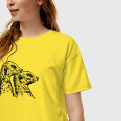 Футболка оверсайз женская Пара сурикатов, цвет: желтый — фото 2