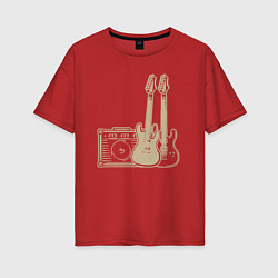 Футболка оверсайз женская Rock life, цвет: красный