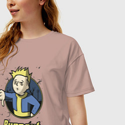 Футболка оверсайз женская Burnout - vault boy, цвет: пыльно-розовый — фото 2