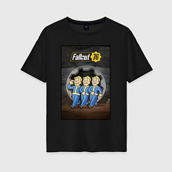 Футболка оверсайз женская Fallaut - vault boys, цвет: черный