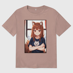 Футболка оверсайз женская Spice and Holo, цвет: пыльно-розовый