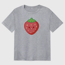 Женская футболка оверсайз Клубника - suika game