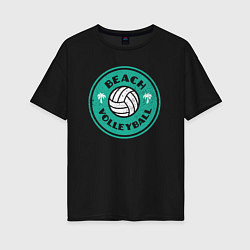Женская футболка оверсайз Volleyball on the beach