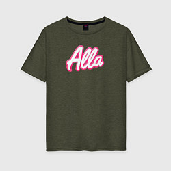 Женская футболка оверсайз Алла в стиле Барби - объемный шрифт