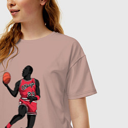 Футболка оверсайз женская Retro Jordan, цвет: пыльно-розовый — фото 2