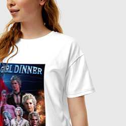 Футболка оверсайз женская Astarion Girl Dinner, цвет: белый — фото 2