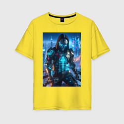 Женская футболка оверсайз Cyber man - ai art