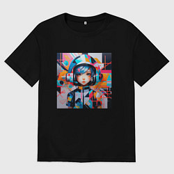 Женская футболка оверсайз Девочка-космонавт