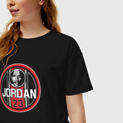Футболка оверсайз женская Jordan bulls, цвет: черный — фото 2