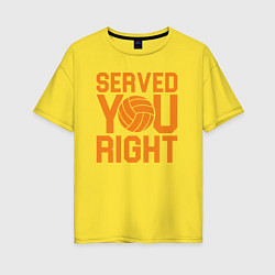 Футболка оверсайз женская Served you right, цвет: желтый