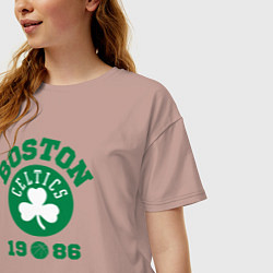 Футболка оверсайз женская Boston Celtics 1986, цвет: пыльно-розовый — фото 2