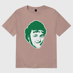 Футболка оверсайз женская Ларри Берд, цвет: пыльно-розовый