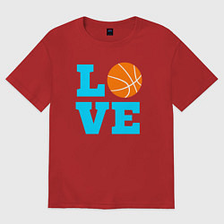 Женская футболка оверсайз Любовь к баскетболу