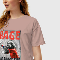 Футболка оверсайз женская RATM - curly vocalist, цвет: пыльно-розовый — фото 2