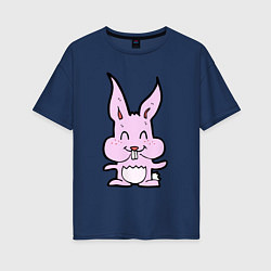 Женская футболка оверсайз Счастливый кролик