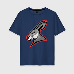 Футболка оверсайз женская Rabbit team, цвет: тёмно-синий