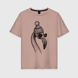Женская футболка оверсайз Фламинго модный