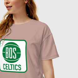 Футболка оверсайз женская Bos Celtics, цвет: пыльно-розовый — фото 2