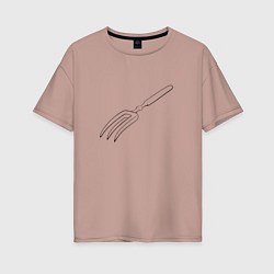 Женская футболка оверсайз Невозможная вилка на светлом