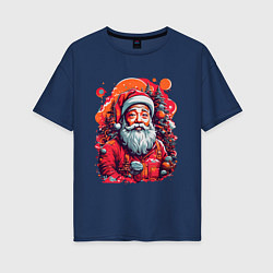 Женская футболка оверсайз Санта Клаус