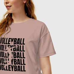 Футболка оверсайз женская Life volley, цвет: пыльно-розовый — фото 2