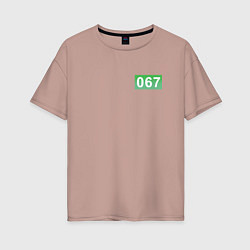 Женская футболка оверсайз Номер 067 - Игра в кальмара
