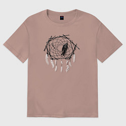 Женская футболка оверсайз Bird dream catcher