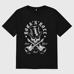 Женская футболка оверсайз Rock n roll - save you soul