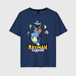 Женская футболка оверсайз Rayman and Globox fight