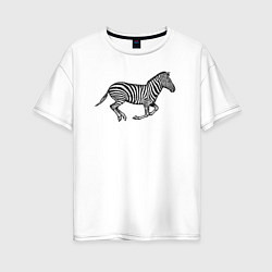 Женская футболка оверсайз Профиль скачущей зебры