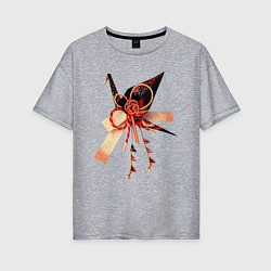 Женская футболка оверсайз Мидзухики: журавлик и бубенцы