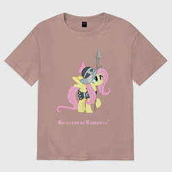 Футболка оверсайз женская Флаттершай на страже добра, цвет: пыльно-розовый