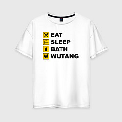 Женская футболка оверсайз Еда сон ванна Wu-tang