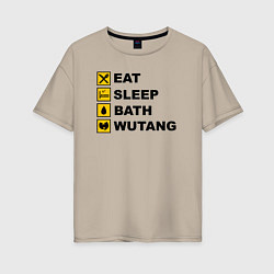 Женская футболка оверсайз Еда сон ванна Wu-tang