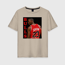 Футболка оверсайз женская Bulls Jordan, цвет: миндальный