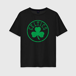 Женская футболка оверсайз Boston Celtics clover