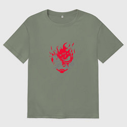 Футболка оверсайз женская Логотип Samurai Cyberpunk 2077, цвет: авокадо