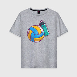 Женская футболка оверсайз Здоровый волейбол