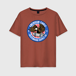 Женская футболка оверсайз USA skate eagle