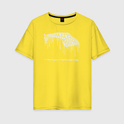 Женская футболка оверсайз Стекающий жираф
