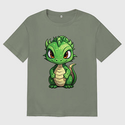 Женская футболка оверсайз Маленький дракон 2024