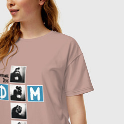 Футболка оверсайз женская Depeche Mode - Personal Jesus cross, цвет: пыльно-розовый — фото 2